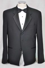 black 3 button satin lapell dinner suit_045